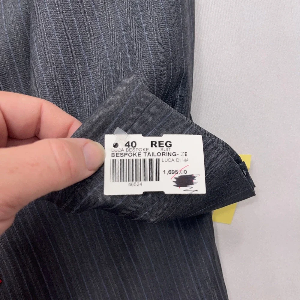 Ermenegildo Zegna Blazer Wool Silk Pinstripe Grey Mens 40R NWT $1600 Retail